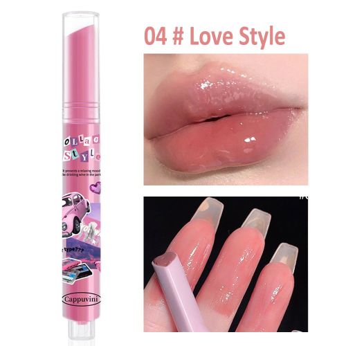 Jelly Mirror Lipstick Makeup Love Shape Waterproof Non-stick Cup Solid Lip Gloss Clear Long Lasting Moisturizing Lipstick Pen